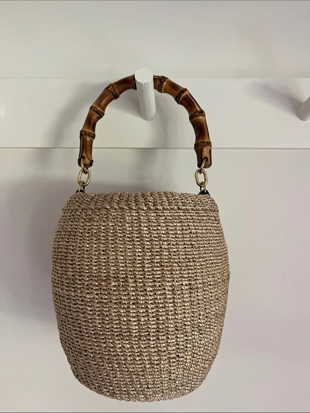 Clare V pot de miel raffia bucket bag. Used twice. In mint condition. - Picture 1 of 4